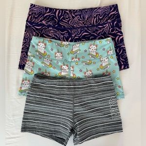 Three Pack booty shorts workout shorts size small 4-6